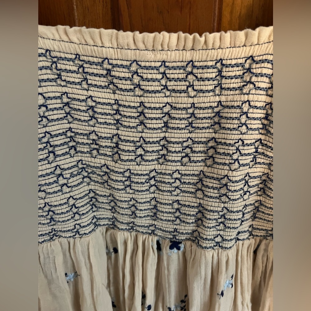 Free People embroidered detail boho crinkle jumpsuit in ecru - Picture 6 of 8